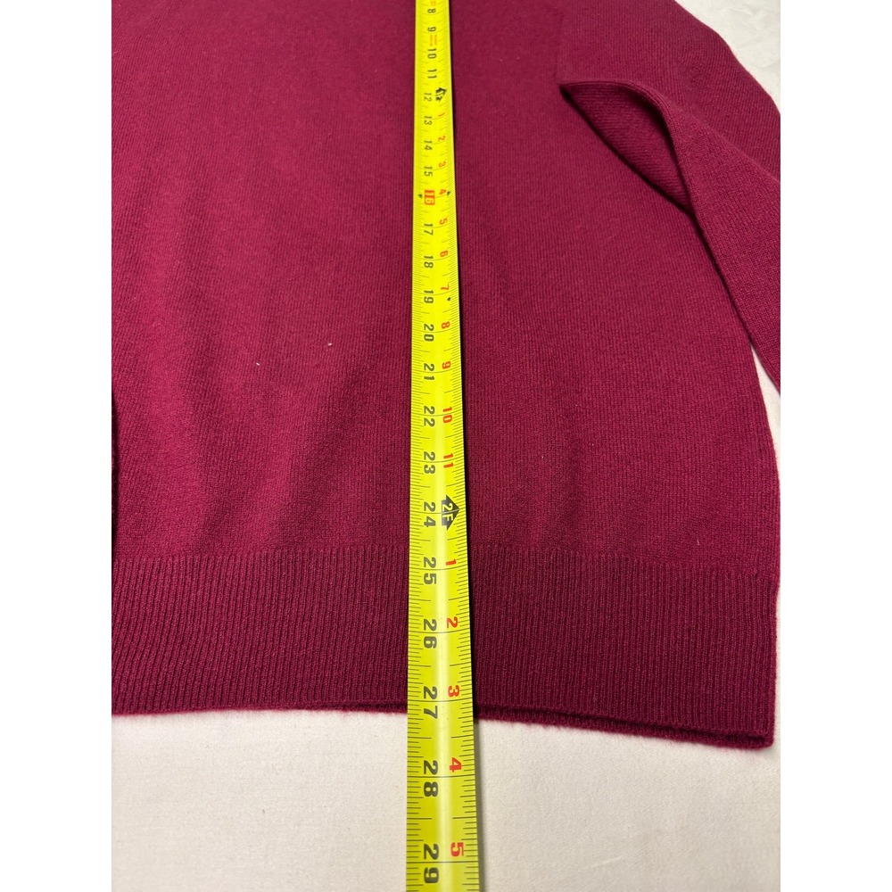 JOS A BANK RESERVE Mens Large 100% Cashmere Quarter‎ Zip Sweater Burgundy - Picture 4 of 6